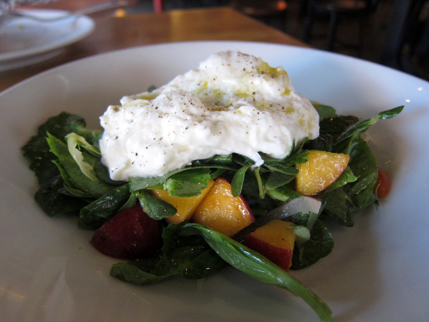 Bestia - Peach and burrata salad